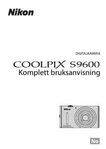 Bruksanvisning Nikon Coolpix S9600 Digitalkamera