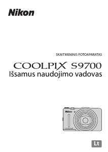 Vadovas Nikon Coolpix S9700 Skaitmeninis fotoaparatas