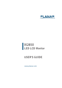 Manual Planar IX2850 LCD Monitor