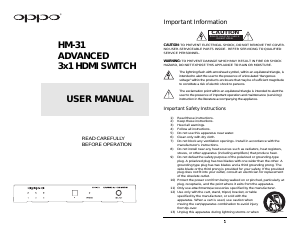 Manual Oppo HM-31 HDMI Switch