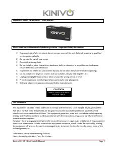 Handleiding Kinivo 301BN HDMI Switch