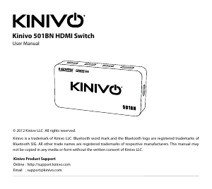 Handleiding Kinivo 501BN HDMI Switch