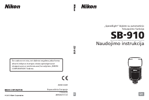 Vadovas Nikon SB-910 Blykstė