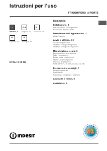 Manuale Indesit NTAA 13 VF NX Frigorifero-congelatore