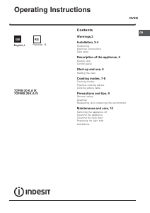 Manual Indesit 7OFIM 20 K.A IX Oven