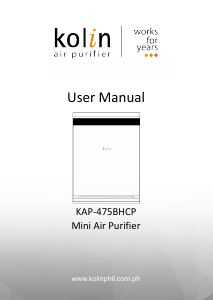 Manual Kolin KAP-475BHCP Air Purifier