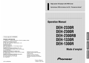 Mode d’emploi Pioneer DEH-1330R Autoradio