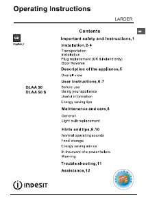 Manual Indesit DLAA 50.1 Refrigerator