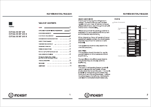 Handleiding Indesit CVTAA 55 NF UK K Koel-vries combinatie