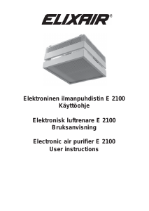 Käyttöohje Elixair E2100 Ilmanpuhdistin