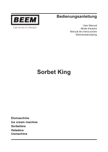 Manual de uso Beem Sorbet King Máquina de helados