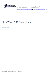 Manual Paragon Disk Wiper 15 Professional