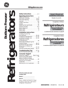 Manual GE PGS25KSEAFSS Fridge-Freezer