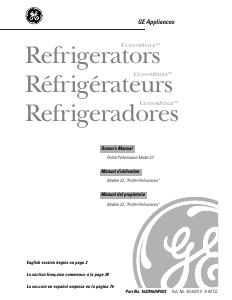 Mode d’emploi GE TNS22PRCALBS Réfrigérateur combiné