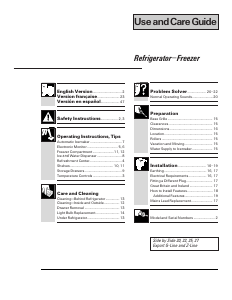 Manual GE TFG25PABAWW Fridge-Freezer