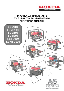Priročnik Honda ECMT 7000 Generator