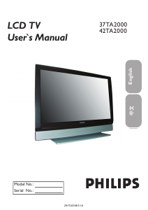Manual Philips 42TA2000 LCD Television