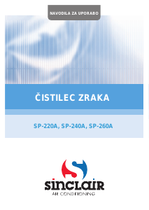 Priročnik Sinclair SP-260A Čistilec zraka