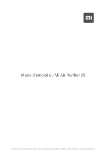 Mode d’emploi Xiaomi AC-M4-AA Mi AIr 2S Purificateur d'air