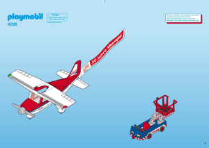 Bedienungsanleitung Playmobil set 4098 Airport Propellerflugzeug mit Servicefahrzeug