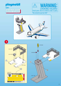 Bedienungsanleitung Playmobil set 5261 Airport Cargo- und Passagierflugzeug