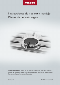 Manual de uso Miele KM 2012 Placa