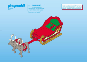 Bedienungsanleitung Playmobil set 5977 Christmas Weihnachtsmann mit Christkind im Renntier Schlitten