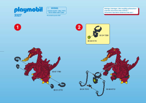 Mode d’emploi Playmobil set 3327 Knights Dragon rouge