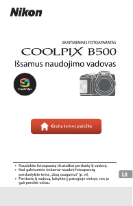 Vadovas Nikon Coolpix B500 Skaitmeninis fotoaparatas