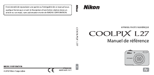 Mode d’emploi Nikon Coolpix L27 Appareil photo numérique