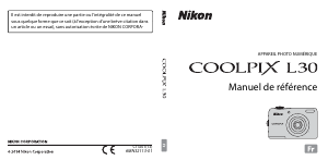 Mode d’emploi Nikon Coolpix L30 Appareil photo numérique