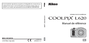 Mode d’emploi Nikon Coolpix L620 Appareil photo numérique