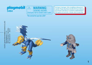 Manual de uso Playmobil set 5464 Knights Dragón Hielo con guerrero