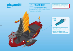 Manual de uso Playmobil set 5481 Knights Barco de batalla del dragón