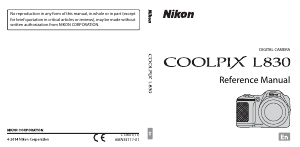 Manual Nikon Coolpix L830 Digital Camera