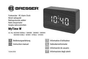 Bedienungsanleitung Bresser HZIBLU MyTime W Wecker