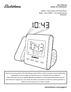 Manual Electrohome EAAC601 Alarm Clock Radio