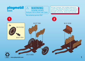 Manual de uso Playmobil set 6005 Knights Caballeros del halcón con carruaje de camuflaje