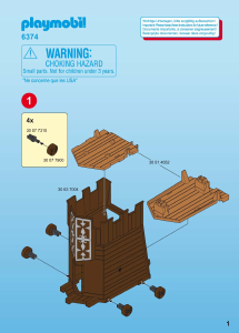 Bedienungsanleitung Playmobil set 6374 Knights Sturmwagen mit Rammbock