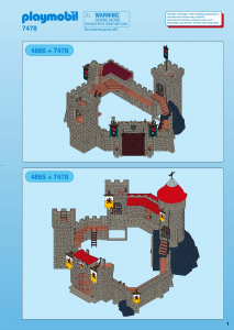 Handleiding Playmobil set 7478 Knights Uitbreidingstoren voor kasteel van de leeuwenridders