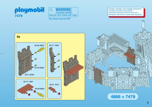Manual de uso Playmobil set 7479 Knights Extensión pared para castillo