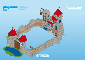 Handleiding Playmobil set 7758 Knights Uitbreidingsmuur voor groot koningskasteel