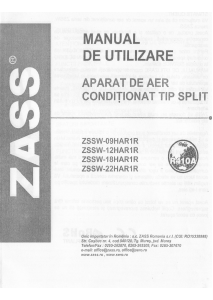 Manual Zass ZSSW-22HAR1R Aer condiționat
