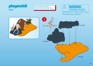 Bruksanvisning Playmobil set 5101 Prehistoric Förhistoriskt tält med jägare