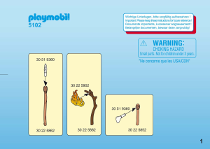 Manuale Playmobil set 5102 Prehistoric Tigre dai denti a sciabola con cacciatori di ossa