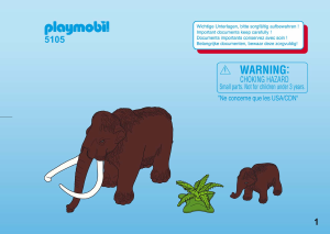 Manual Playmobil set 5105 Prehistoric Woolly mammoth with baby