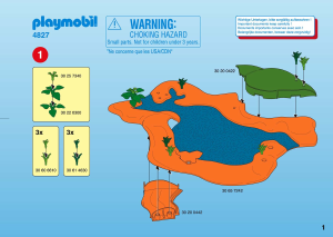 Bruksanvisning Playmobil set 4827 Safari Observationstorn och vilda djur