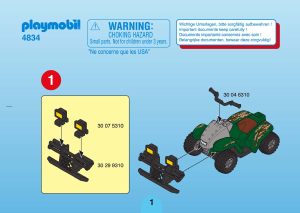 Mode d’emploi Playmobil set 4834 Safari Quad safari et braconnier