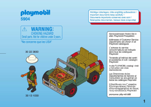 Manual Playmobil set 5904 Safari Rangers vehicle and rhino