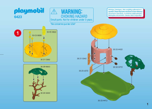 Manual Playmobil set 6423 Safari Animal enclosure